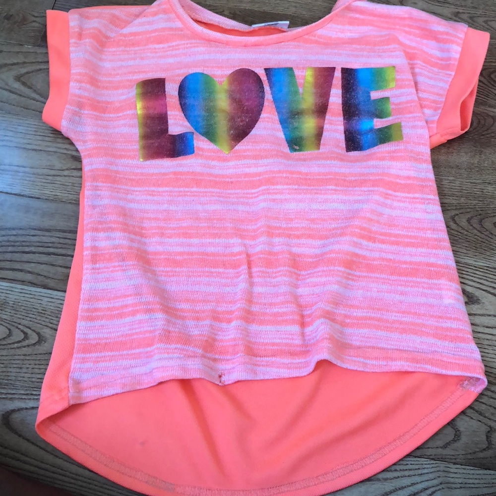 rainbow LOVE neon orange base blouse
